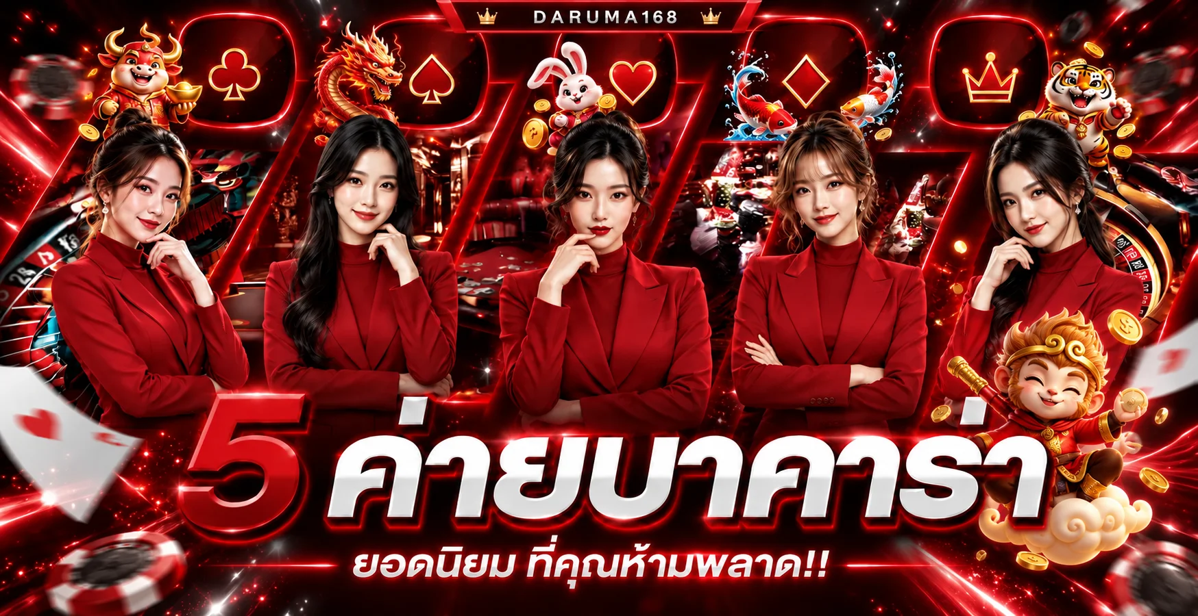 ภาพแนะนำหมวดบาคาร่า DARUMA168 โทนแดงดำ